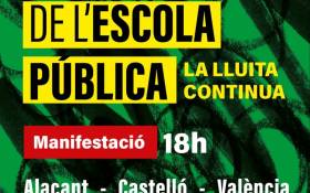 Intersindical Valenciana crida a la classe treballadora a participar en les manifestacions per la dignitat de l’educació pública de dissabte 12 de setembre